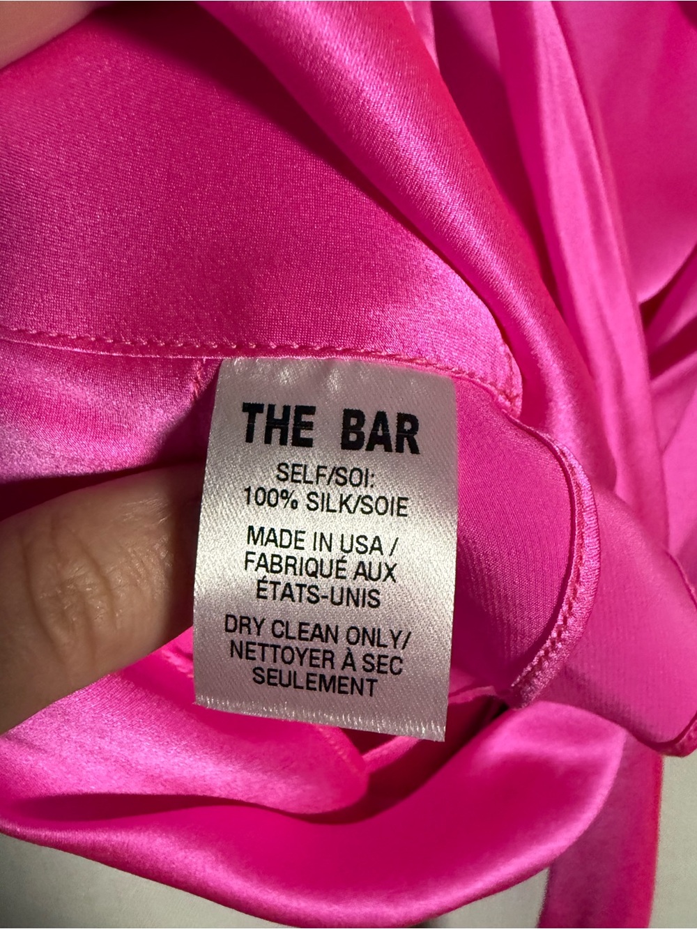 The Bar Asher Silk Backless Top in Bubblegum Hot Pink Size Medium - Picture 8 of 10
